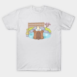 Cute Capybara Relaxing in Onsen Hot Spring T-Shirt